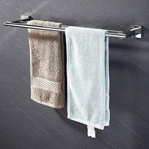 KES double rod bathroom towel holder